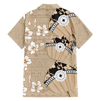 Bula Fiji Iri Buli Family Matching Long Sleeve Bodycon Dress and Hawaiian Shirt Woven Fan With Fijian Tapa LT14 - Polynesian Pride