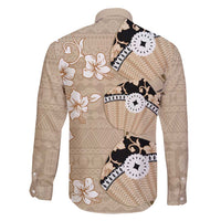 Bula Fiji Iri Buli Family Matching Off Shoulder Short Dress and Hawaiian Shirt Woven Fan With Fijian Tapa LT14 - Polynesian Pride
