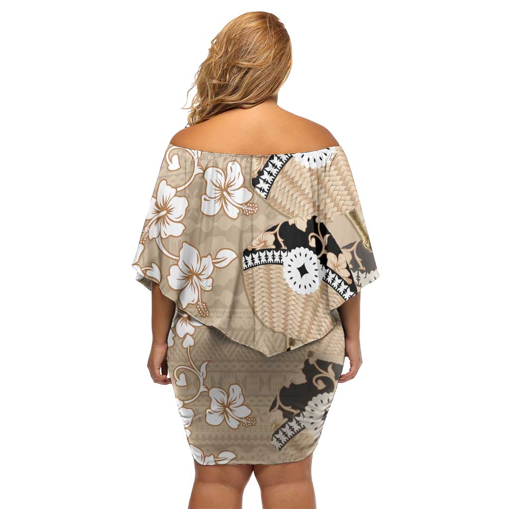 Bula Fiji Iri Buli Family Matching Off Shoulder Short Dress and Hawaiian Shirt Woven Fan With Fijian Tapa LT14 - Polynesian Pride