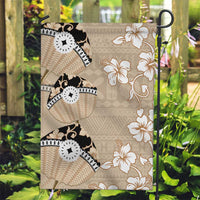 Bula Fiji Iri Buli Garden Flag Woven Fan With Fijian Tapa LT14 Garden Flag Beige - Polynesian Pride