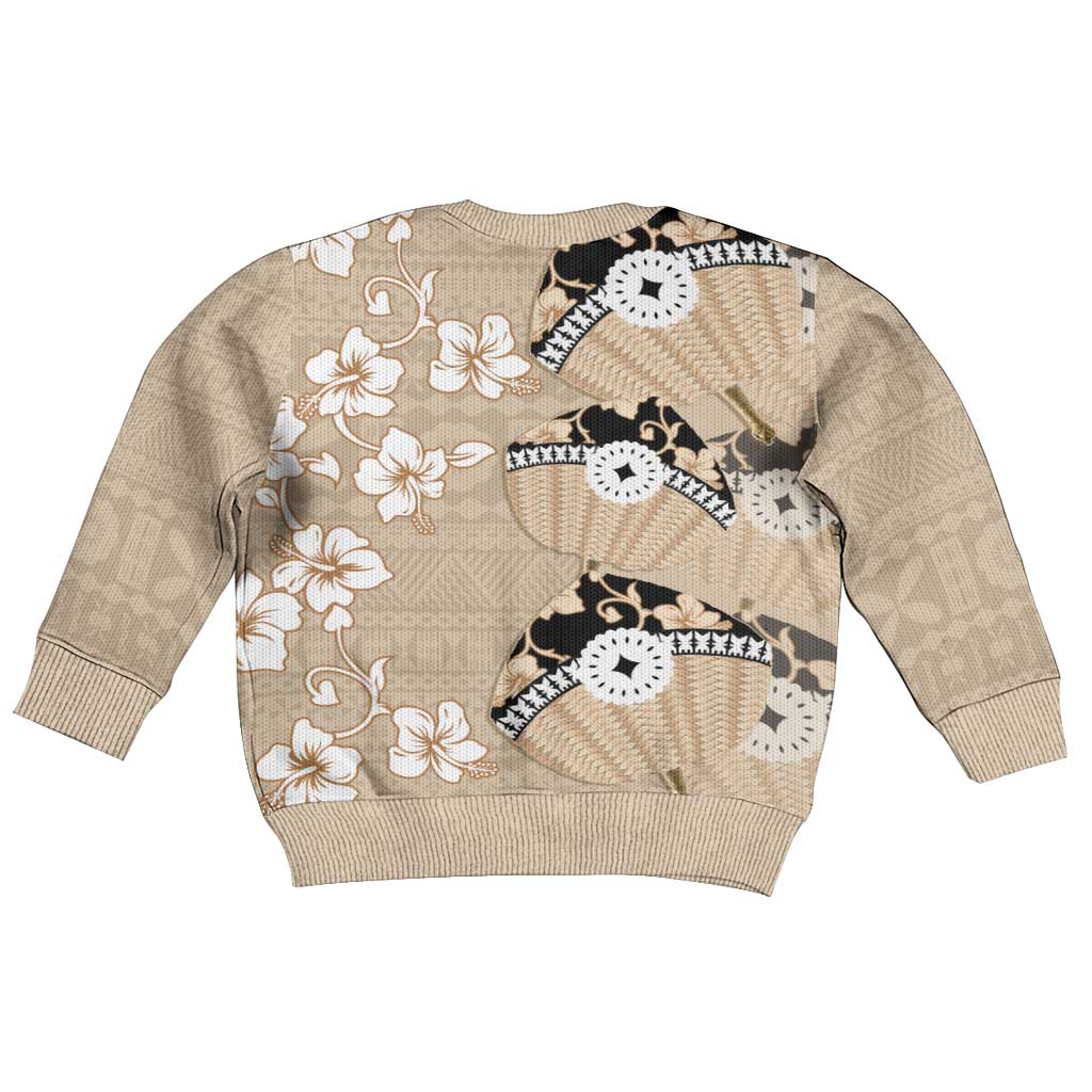 Bula Fiji Iri Buli Kid Ugly Christmas Sweater Woven Fan With Fijian Tapa LT14 - Polynesian Pride