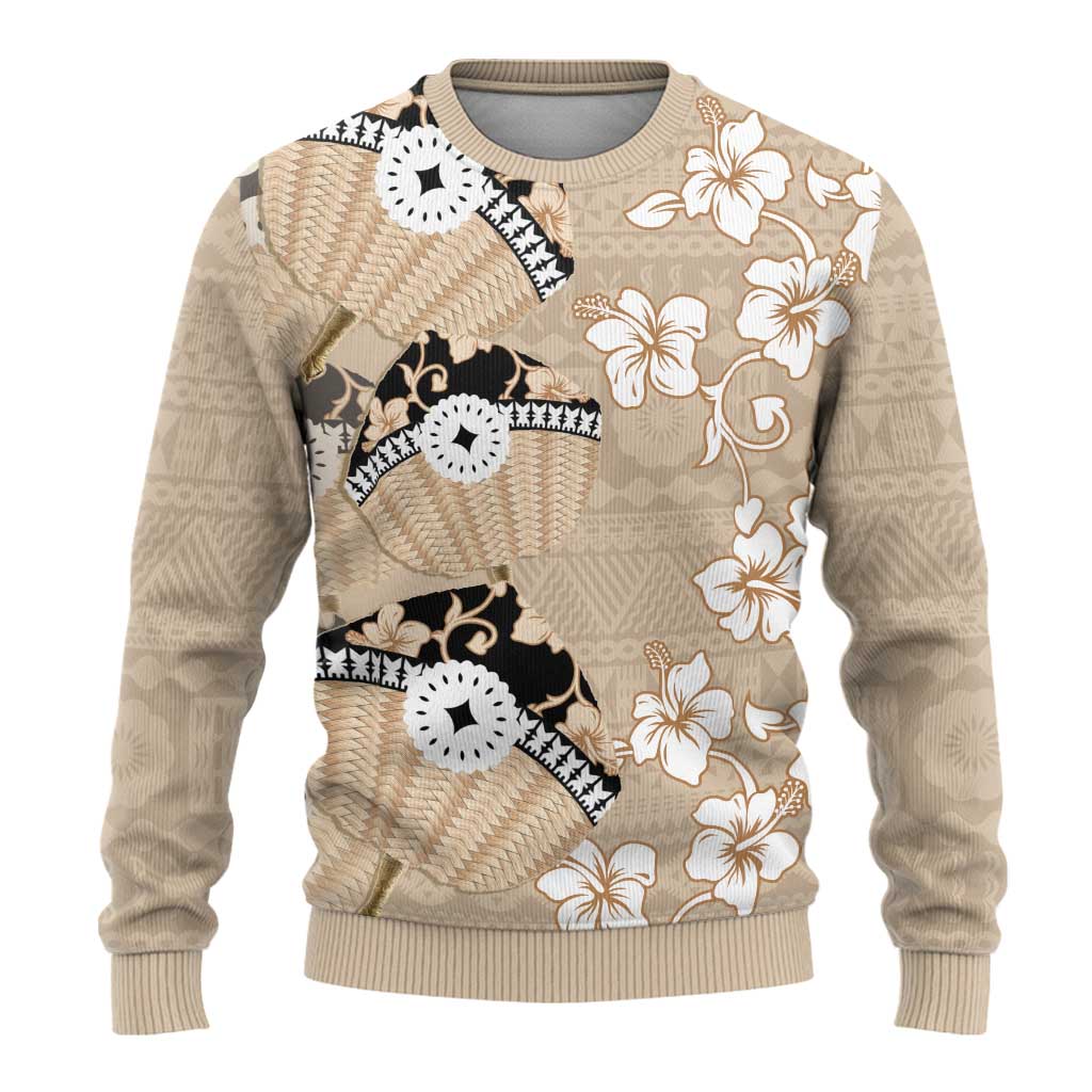 Bula Fiji Iri Buli Ugly Christmas Sweater Woven Fan With Fijian Tapa LT14 - Polynesian Pride