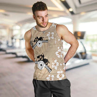 Bula Fiji Iri Buli Men Tank Top Woven Fan With Fijian Tapa LT14 Beige - Polynesian Pride
