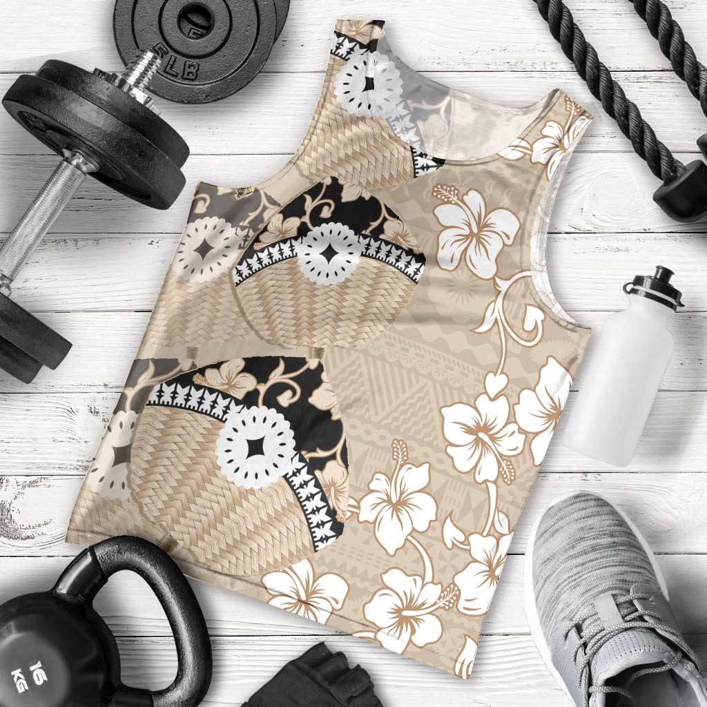 Bula Fiji Iri Buli Men Tank Top Woven Fan With Fijian Tapa LT14 - Polynesian Pride