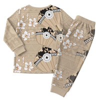 Bula Fiji Iri Buli Christmas Pajama Set Woven Fan With Fijian Tapa LT14 - Polynesian Pride