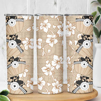 Bula Fiji Iri Buli Skinny Tumbler Woven Fan With Fijian Tapa LT14 - Polynesian Pride