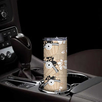 Bula Fiji Iri Buli Skinny Tumbler Woven Fan With Fijian Tapa LT14 - Polynesian Pride