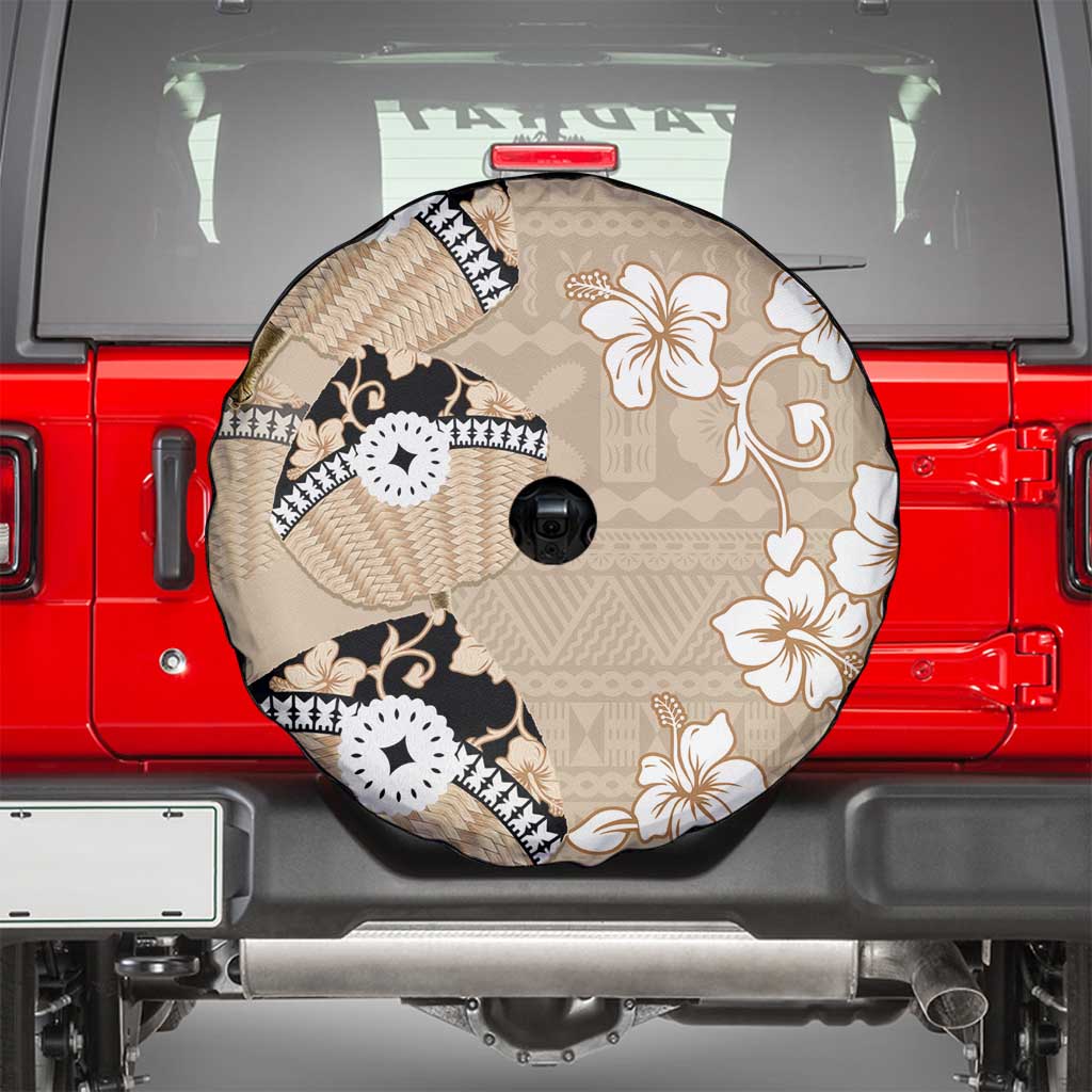 Bula Fiji Iri Buli Spare Tire Cover Woven Fan With Fijian Tapa LT14 - Polynesian Pride