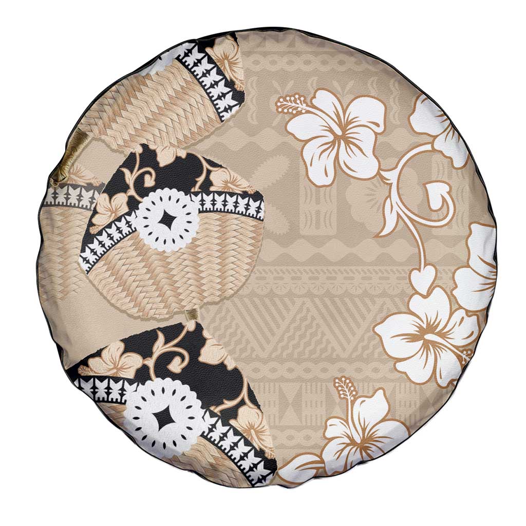 Bula Fiji Iri Buli Spare Tire Cover Woven Fan With Fijian Tapa LT14 - Polynesian Pride
