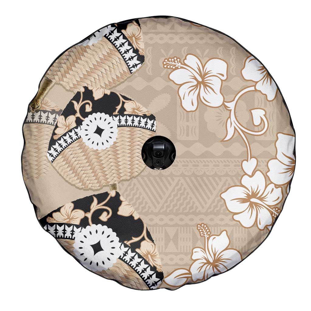 Bula Fiji Iri Buli Spare Tire Cover Woven Fan With Fijian Tapa LT14 - Polynesian Pride