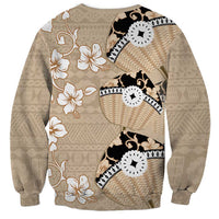 Bula Fiji Iri Buli Sweatshirt Woven Fan With Fijian Tapa LT14 - Polynesian Pride
