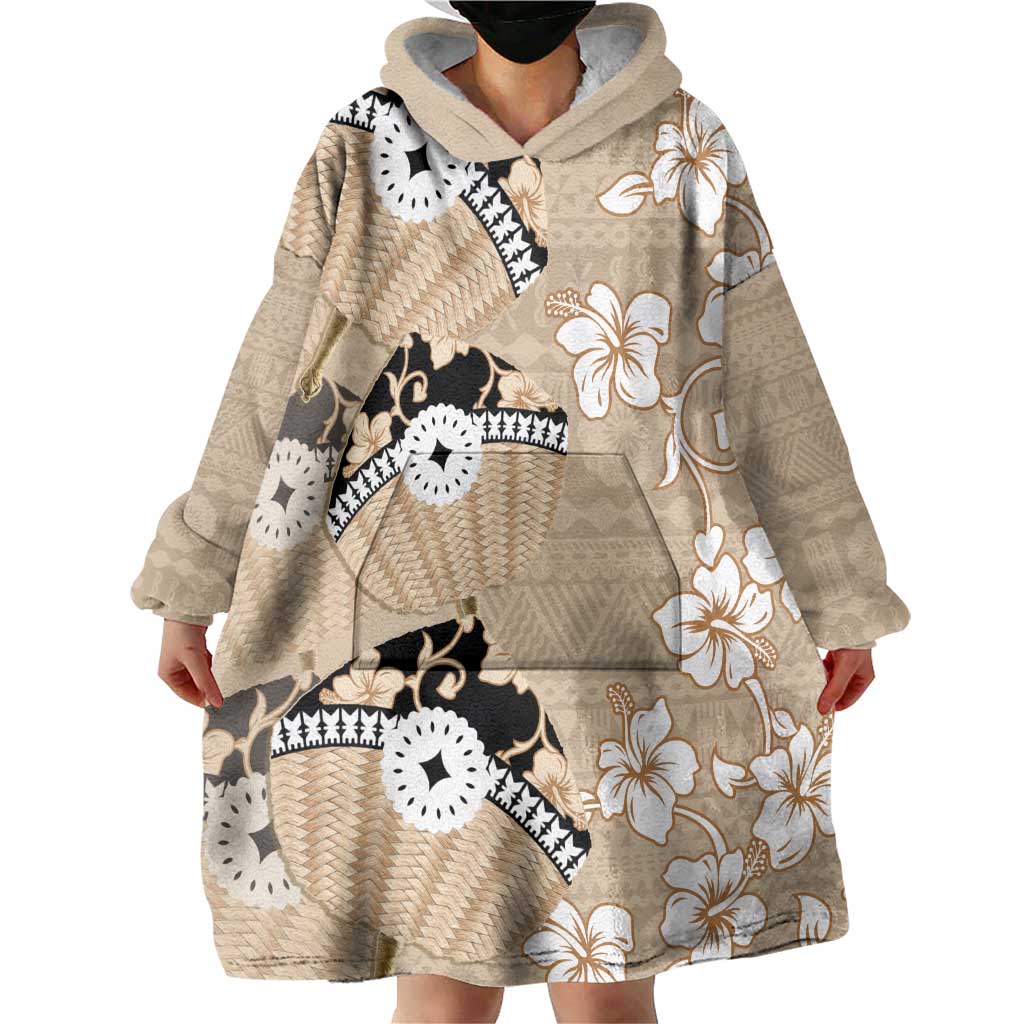 Bula Fiji Iri Buli Wearable Blanket Hoodie Woven Fan With Fijian Tapa LT14 - Polynesian Pride