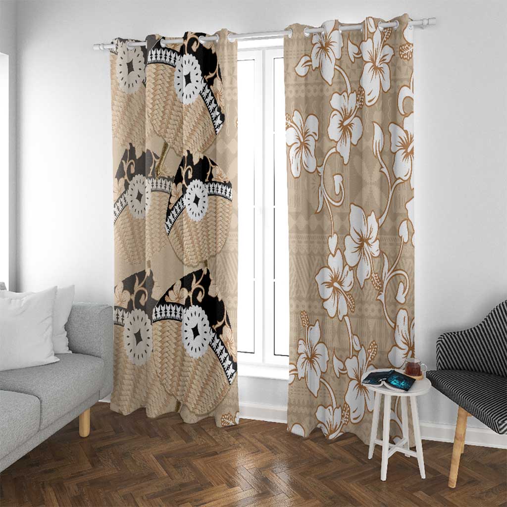 Bula Fiji Iri Buli Window Curtain Woven Fan With Fijian Tapa