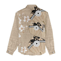 Bula Fiji Iri Buli Women Casual Shirt Woven Fan With Fijian Tapa LT14 - Polynesian Pride