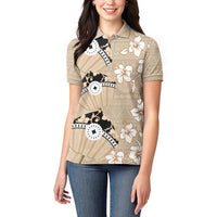 Bula Fiji Iri Buli Women Polo Shirt Woven Fan With Fijian Tapa LT14 - Polynesian Pride