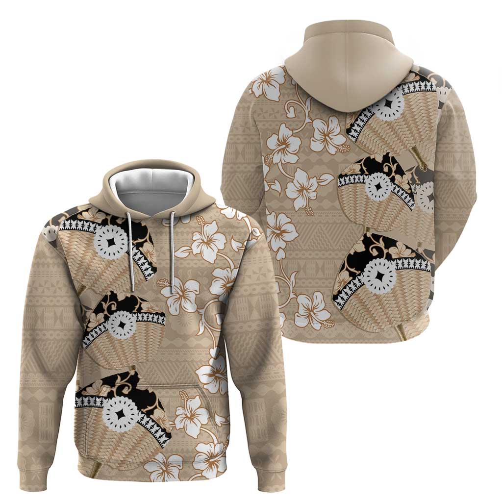 Bula Fiji Iri Buli Zip Hoodie Woven Fan With Fijian Tapa LT14 - Polynesian Pride