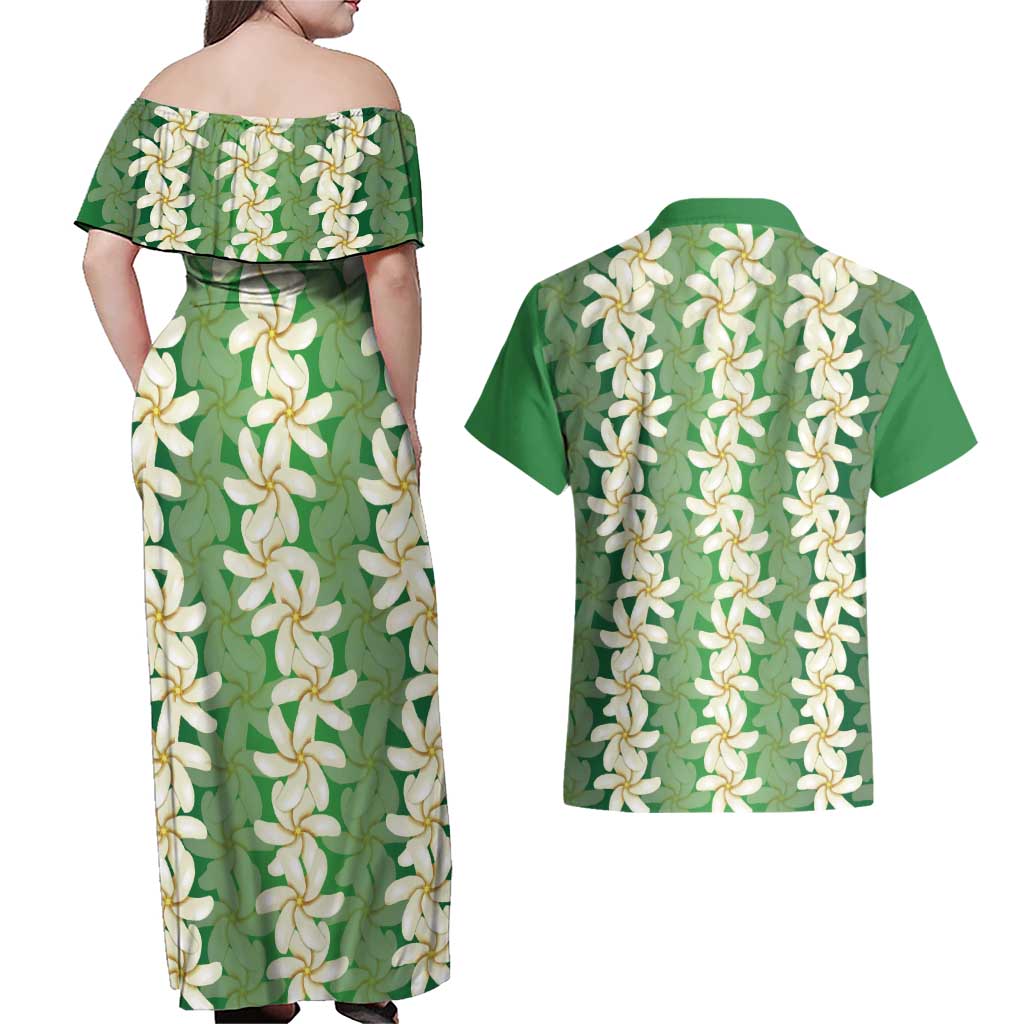 Ia Orana Tahiti Tiare Maori Seamless Style Couples Matching Off Shoulder Maxi Dress and Hawaiian Shirt LT14 - Polynesian Pride