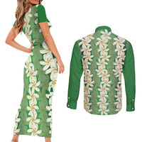 Ia Orana Tahiti Tiare Maori Seamless Style Couples Matching Short Sleeve Bodycon Dress and Long Sleeve Button Shirt LT14 - Polynesian Pride