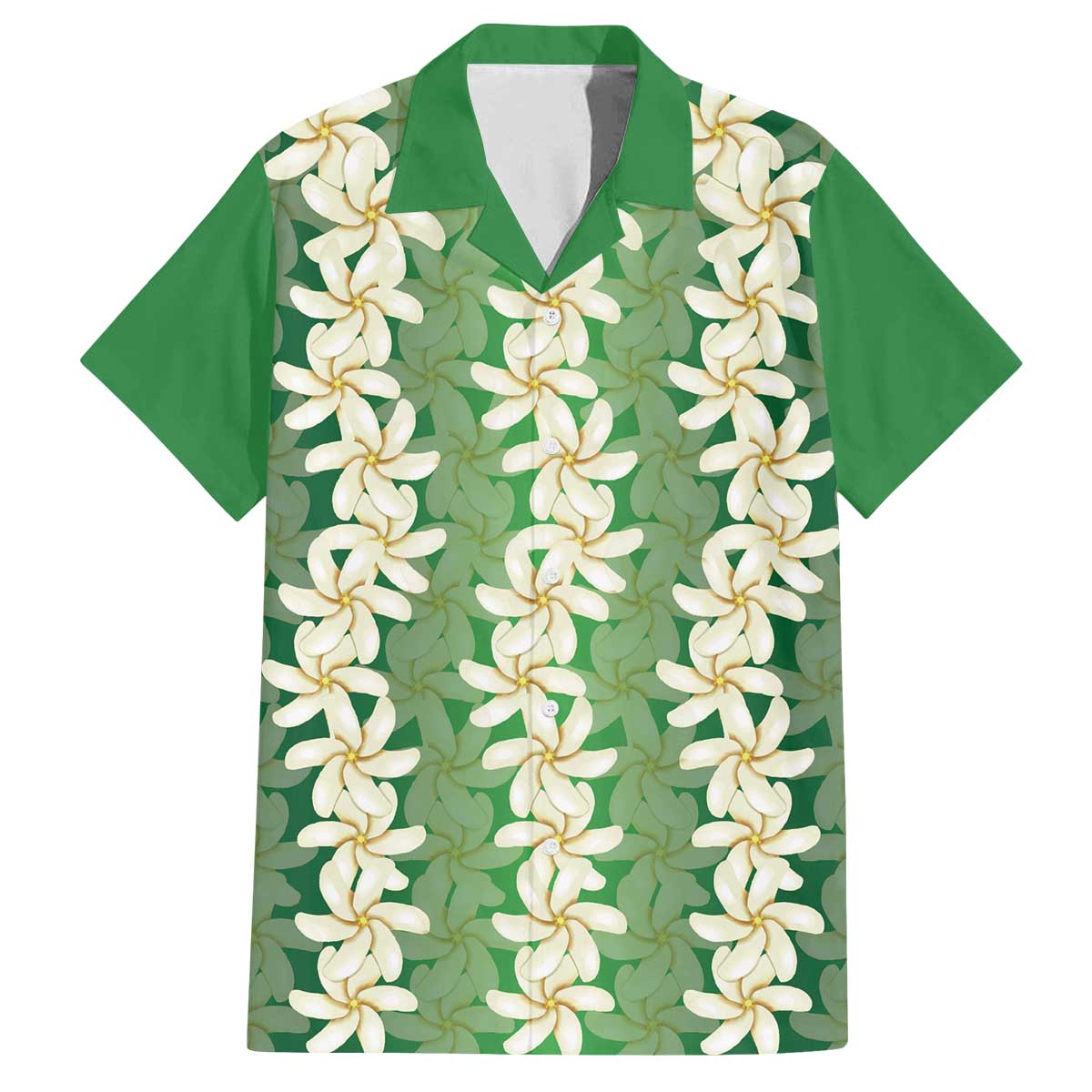 Ia Orana Tahiti Tiare Maori Seamless Style Family Matching Off The Shoulder Long Sleeve Dress and Hawaiian Shirt LT14 Dad's Shirt - Short Sleeve Green - Polynesian Pride