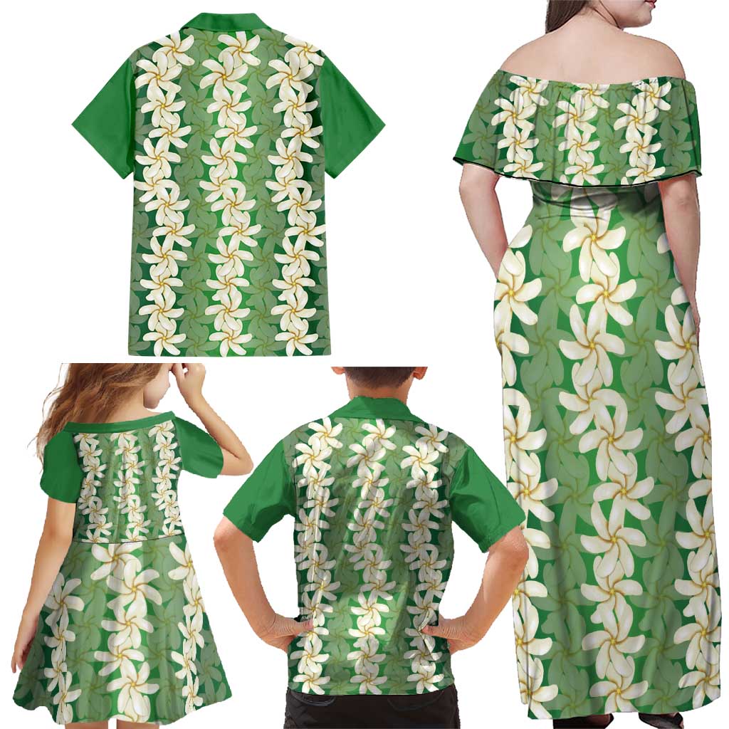 Ia Orana Tahiti Tiare Maori Seamless Style Family Matching Off Shoulder Maxi Dress and Hawaiian Shirt LT14 - Polynesian Pride
