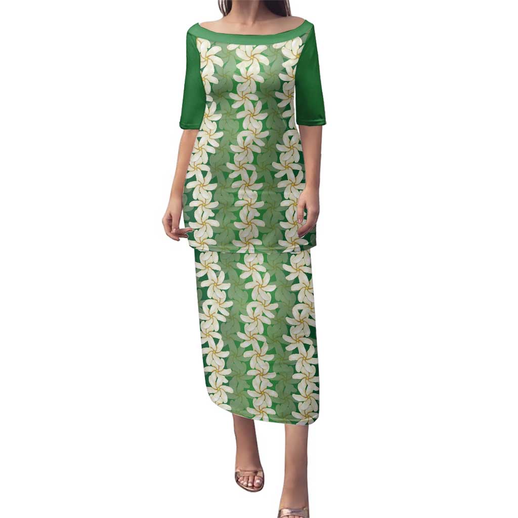 Ia Orana Tahiti Tiare Maori Seamless Style Family Matching Puletasi and Hawaiian Shirt LT14 Mom's Dress Green - Polynesian Pride