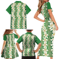 Ia Orana Tahiti Tiare Maori Seamless Style Family Matching Short Sleeve Bodycon Dress and Hawaiian Shirt LT14 - Polynesian Pride