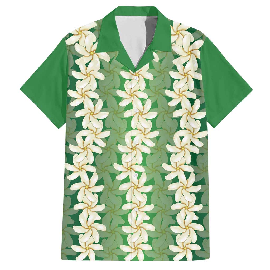 Ia Orana Tahiti Tiare Maori Seamless Style Family Matching Summer Maxi Dress and Hawaiian Shirt LT14 Dad's Shirt - Short Sleeve Green - Polynesian Pride