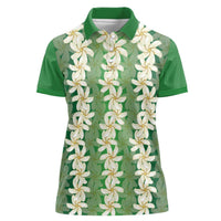 Ia Orana Tahiti Tiare Maori Seamless Style Women Polo Shirt LT14 Female Green - Polynesian Pride