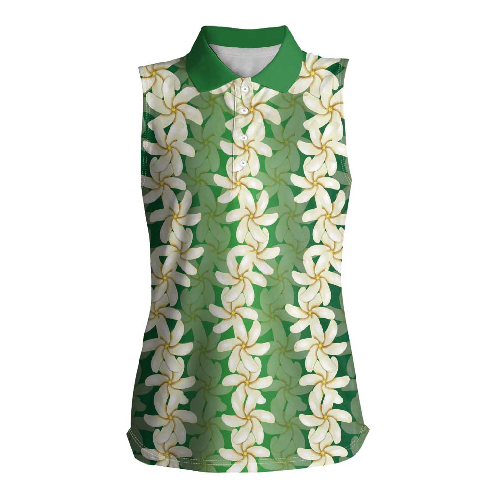 Ia Orana Tahiti Tiare Maori Seamless Style Women Sleeveless Polo Shirt LT14 Female Green - Polynesian Pride