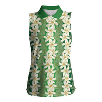 Ia Orana Tahiti Tiare Maori Seamless Style Women Sleeveless Polo Shirt LT14 Female Green - Polynesian Pride