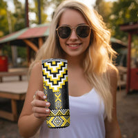 Yellow Taniko Aotearoa Skinny Tumbler Niho Taniwha Mix Poutama