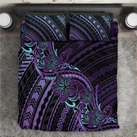 Teal Purple Polynesia Plumeria Tattoo Bedding Set