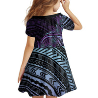 Teal Purple Polynesia Plumeria Tattoo Family Matching Mermaid Dress and Hawaiian Shirt LT14 - Polynesian Pride