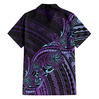 Teal Purple Polynesia Plumeria Tattoo Family Matching Summer Maxi Dress and Hawaiian Shirt LT14 - Polynesian Pride