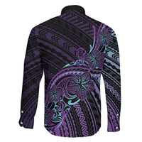 Teal Purple Polynesia Plumeria Tattoo Family Matching Summer Maxi Dress and Hawaiian Shirt LT14 - Polynesian Pride