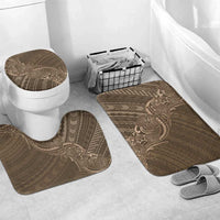 Brown Polynesia Plumeria Tattoo Bathroom Set