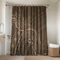Brown Polynesia Plumeria Tattoo Bathroom Set
