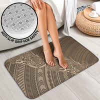 Brown Polynesia Plumeria Tattoo Bathroom Set