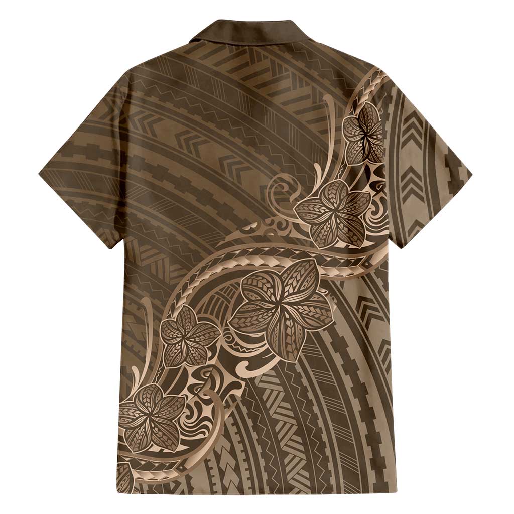 Brown Polynesia Plumeria Tattoo Family Matching Mermaid Dress and Hawaiian Shirt LT14 - Polynesian Pride