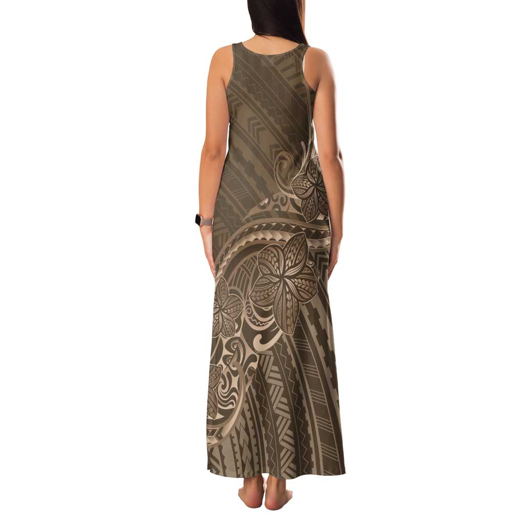 Brown Polynesia Plumeria Tattoo Family Matching Tank Maxi Dress and Hawaiian Shirt LT14 - Polynesian Pride