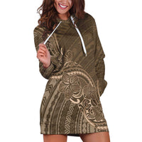 Brown Polynesia Plumeria Tattoo Hoodie Dress LT14 Brown - Polynesian Pride