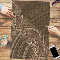 Brown Polynesia Plumeria Tattoo Puzzle