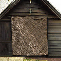Brown Polynesia Plumeria Tattoo Quilt