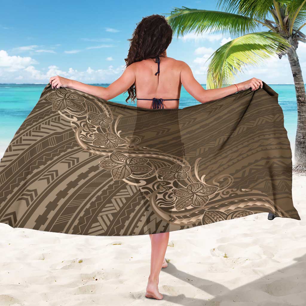 Brown Polynesia Plumeria Tattoo Sarong