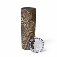 Brown Polynesia Plumeria Tattoo Skinny Tumbler LT14 - Polynesian Pride