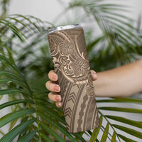 Brown Polynesia Plumeria Tattoo Skinny Tumbler LT14 - Polynesian Pride