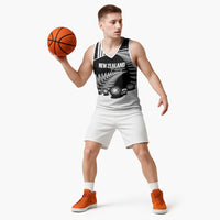 Custom New Zealand Silver Fern Petanque Basketball Jersey Aotearoa Maori Pattern LT14 - Polynesian Pride