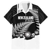 Custom New Zealand Silver Fern Petanque Hawaiian Shirt Aotearoa Maori Pattern LT14 Black - Polynesian Pride