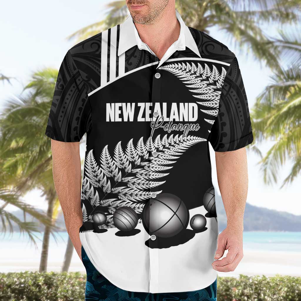 Custom New Zealand Silver Fern Petanque Hawaiian Shirt Aotearoa Maori Pattern LT14 - Polynesian Pride