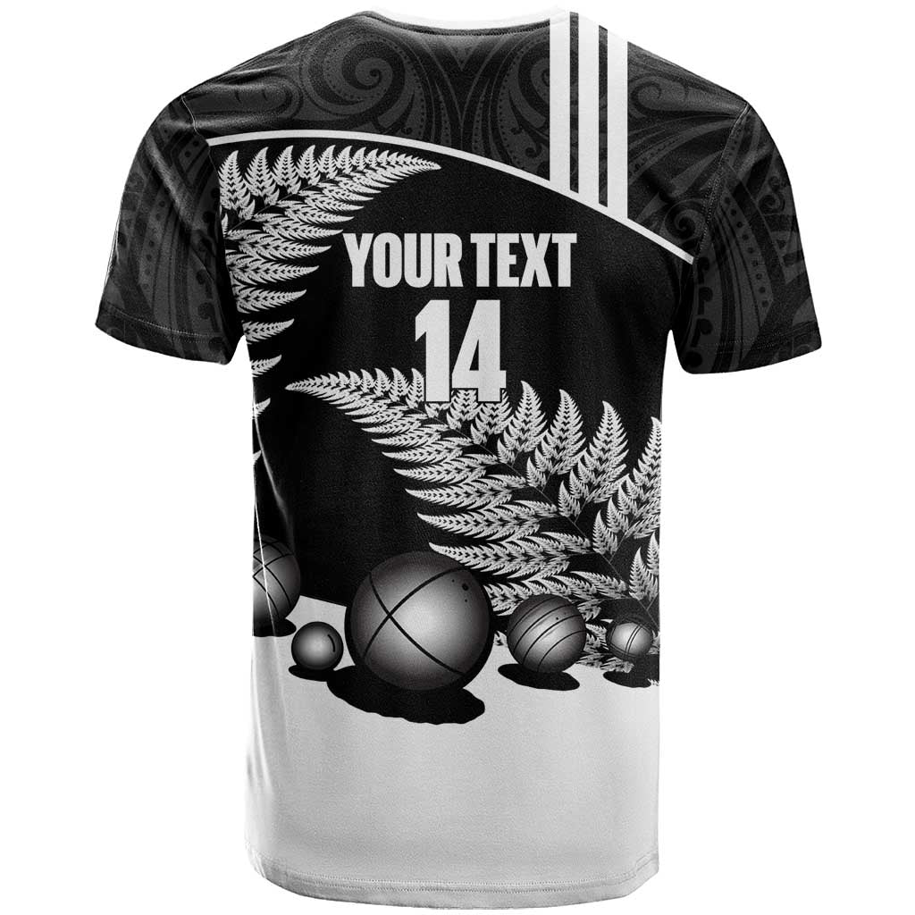 Custom New Zealand Silver Fern Petanque T Shirt Aotearoa Maori Pattern LT14 - Polynesian Pride